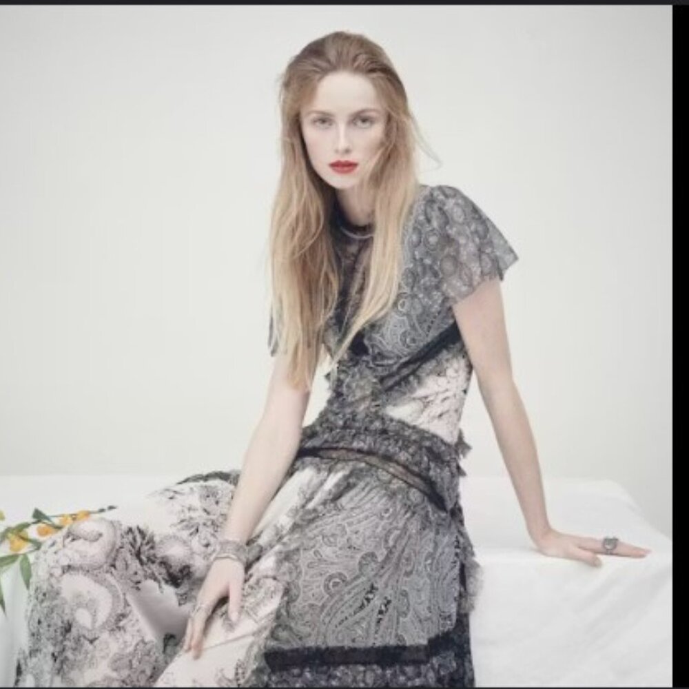 Limited Edition 2022 Spring Season Zara Combined Lace Dress - XXL